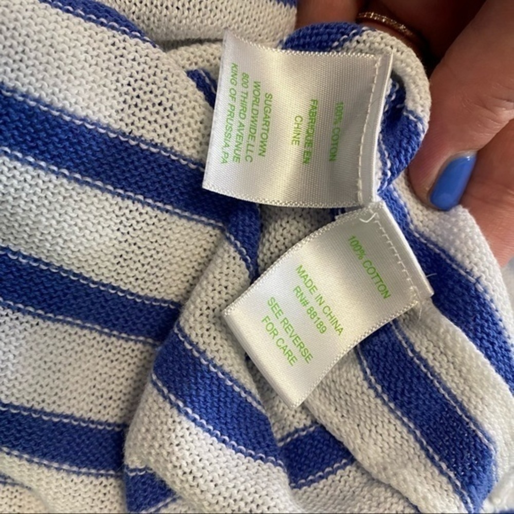 Lilly Pulitzer Blue White Striped Stasia Dolman Sleeve Knit Sweater Small - Picture 13 of 15